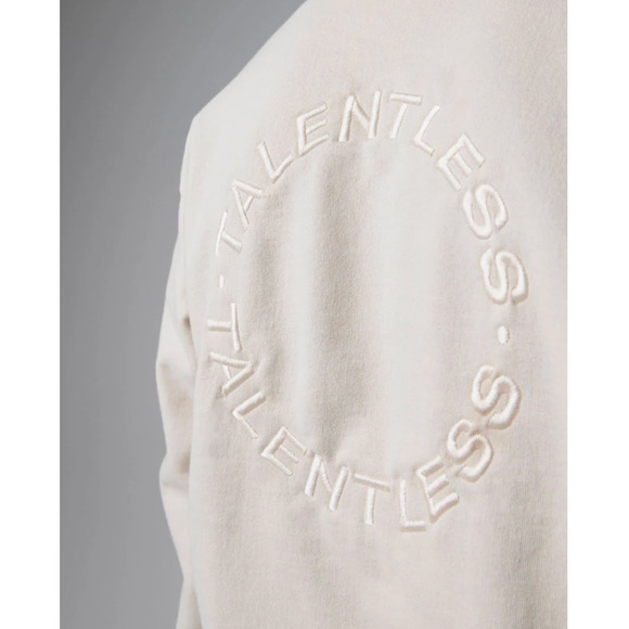 TALENTLESS - MENS HOODIE - CIRCLE LOGO EMBROIDERED (Bone) SIZE L NEW - Picture 4 of 7